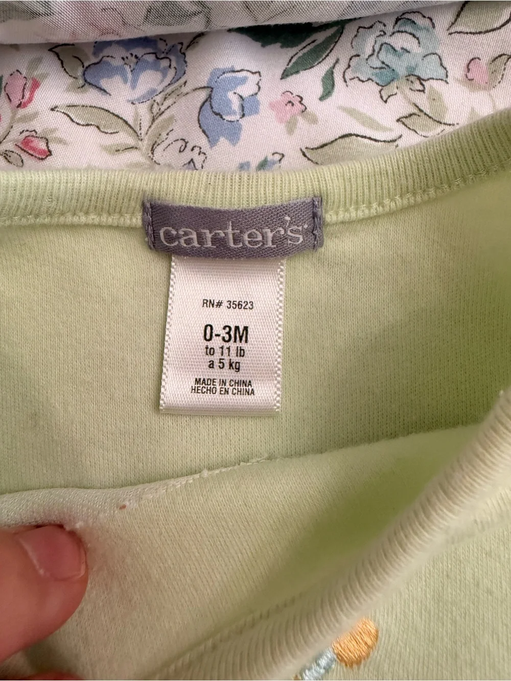 Little Me Light Blue Gown and Carter’s Light Green Giraffe Gown